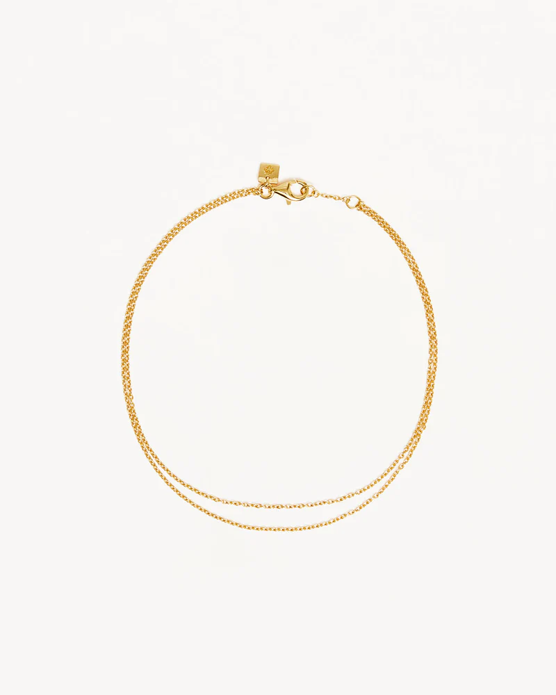 18k Gold Vermeil Purity Double Chain Anklet