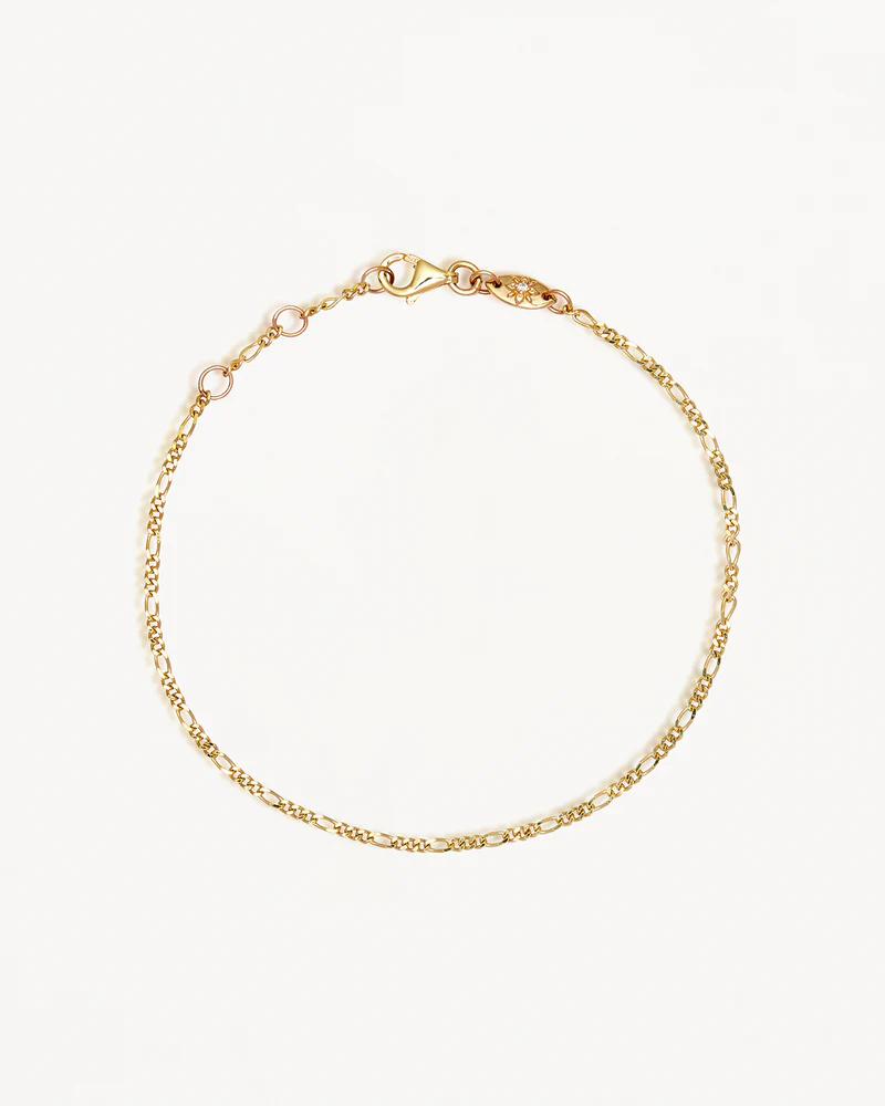9k Solid Gold Figaro Chain Bracelet